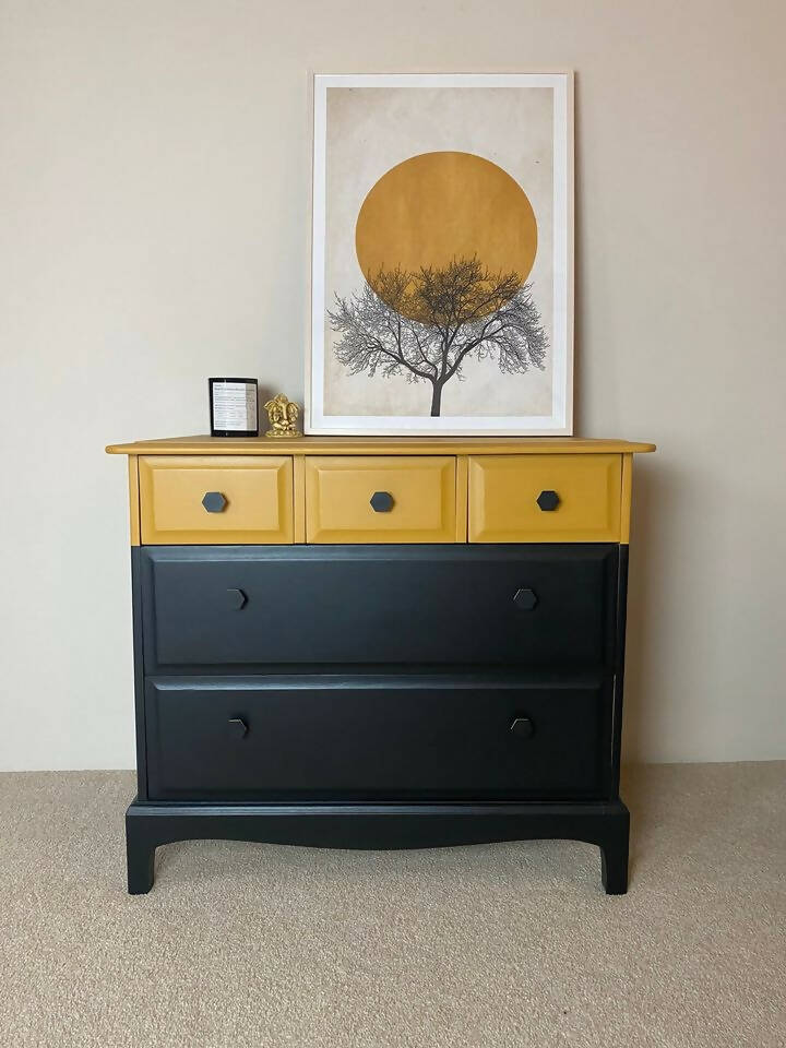 Funky 'Dipped' effect Refinished Stag Chest of Drawers