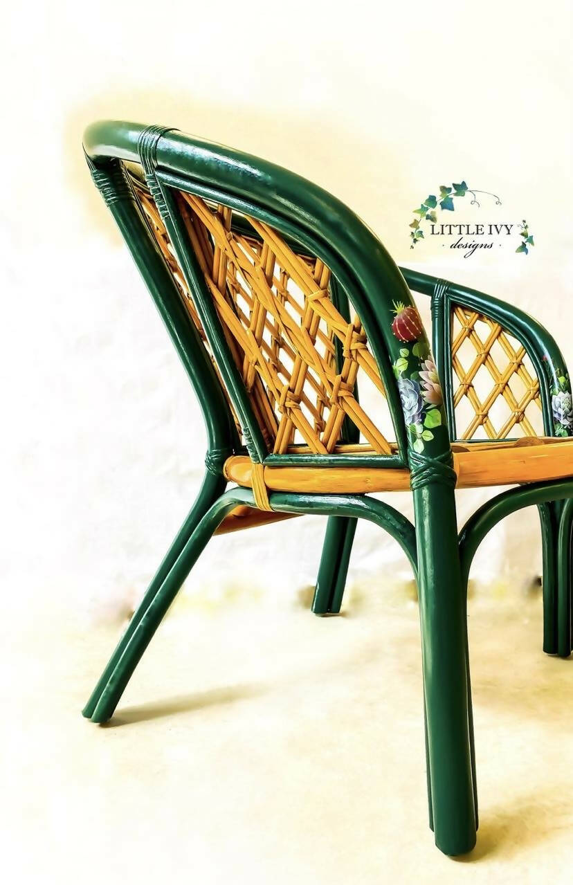 Plant Lovers Bamboo Rattan armchairs & coffee table set