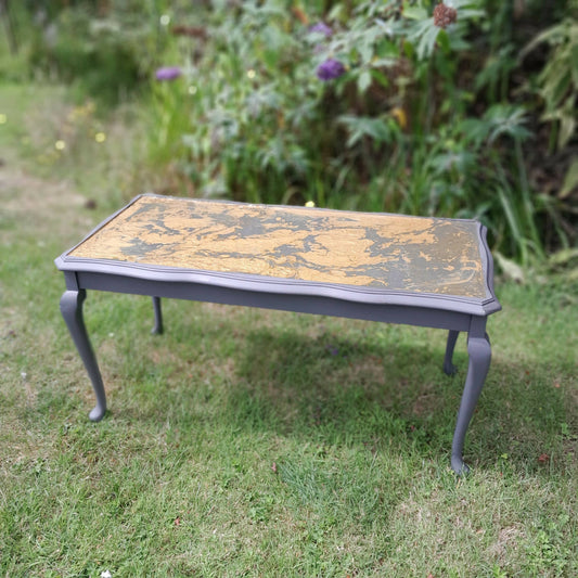 Grey and gold marbled coffee table