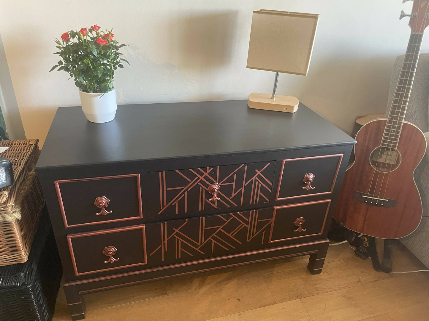 Mid century hardwood cabinet / Chest of drawers