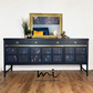 Refurbished vintage Nathan sideboard, drinks cabinet, navy blue, retro cocktail, mcm mid century modern console - available for commission