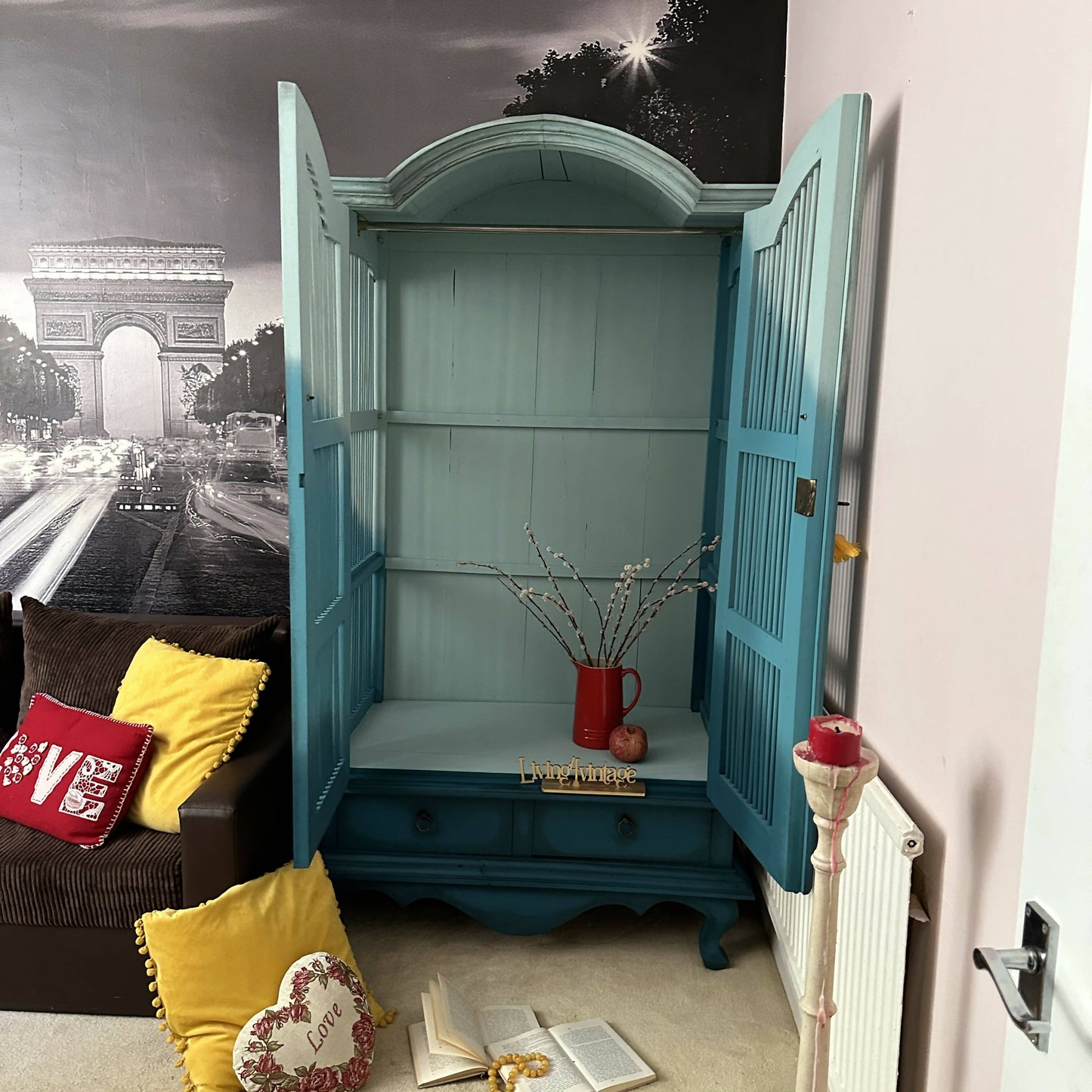 Painted Ombré Wardrobe Colonial Style Bird Cage Wardrobe