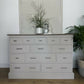 Large Merchant Chest of Drawers Greige Solid Wood Merchant Chest Srawers Silver Chrome T Bar Handles