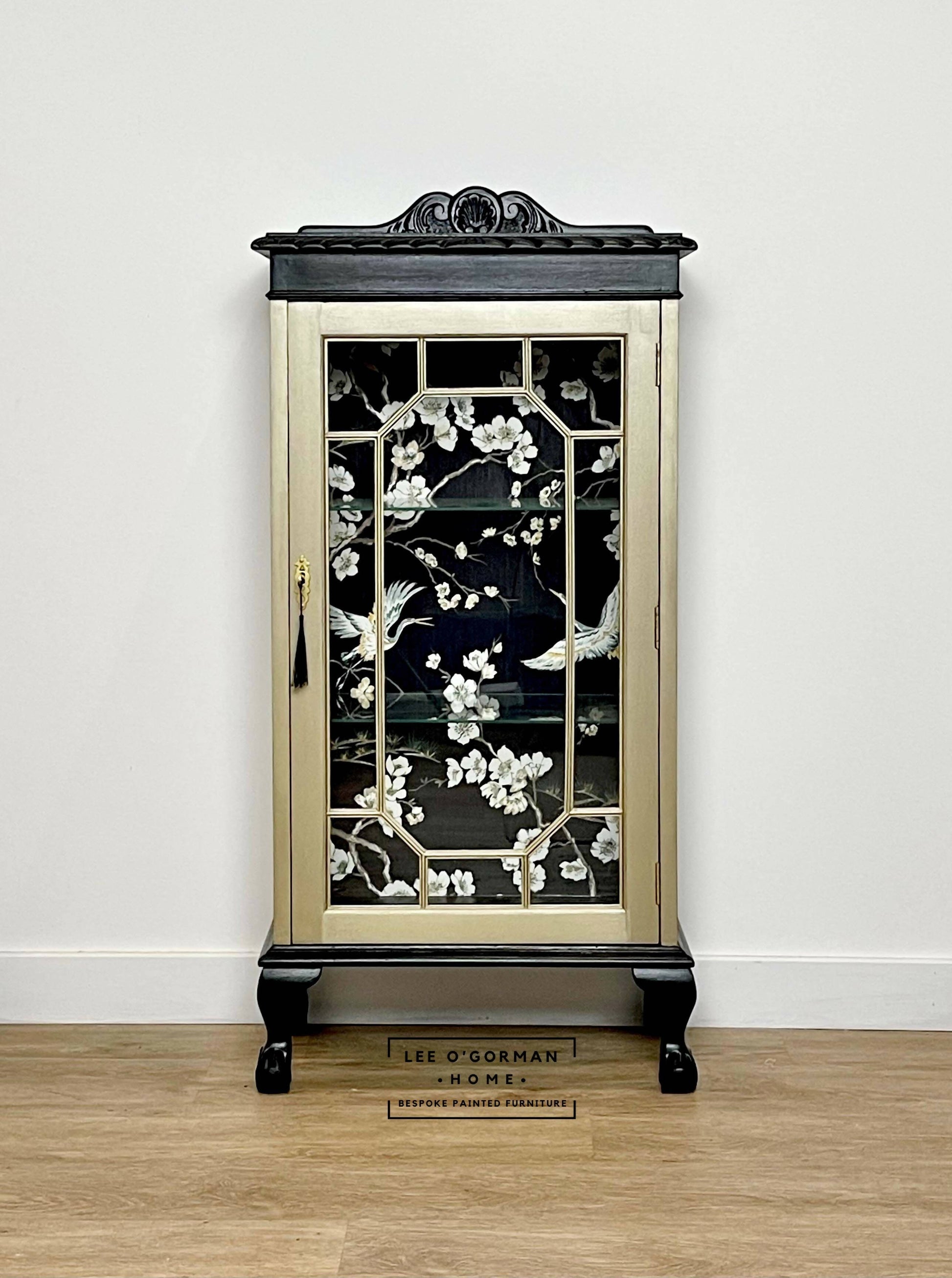 art deco style drink cabinet tin black and gold