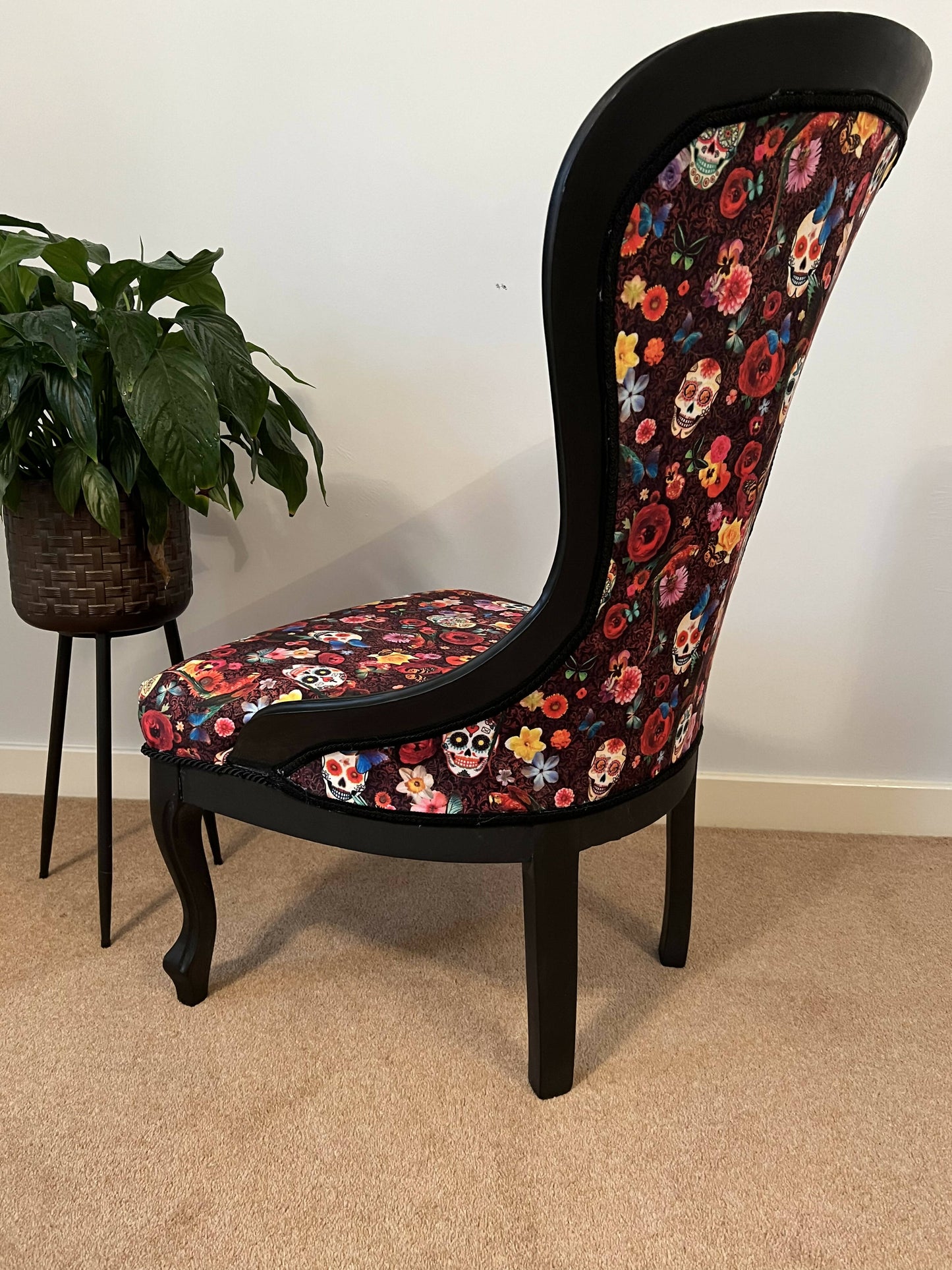 Vintage Gothic Red and Black Chair