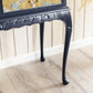 Exceptional vintage cocktail cabinet in midnight blue, boasting an oriental-inspired design. Sold, commission available.