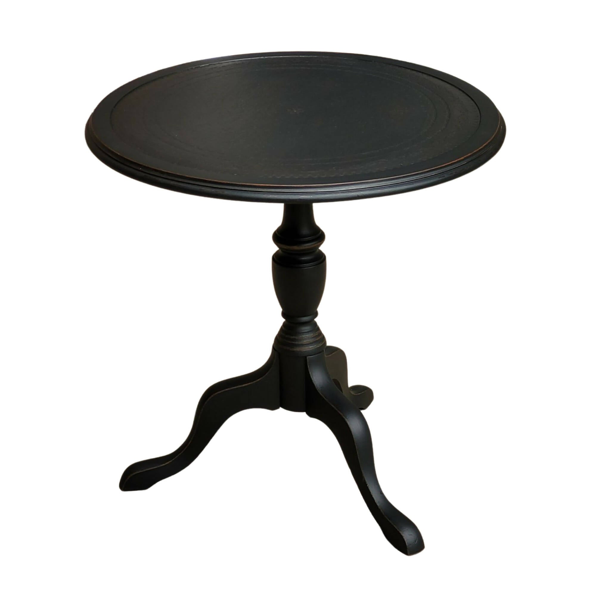 Antique black shop end table