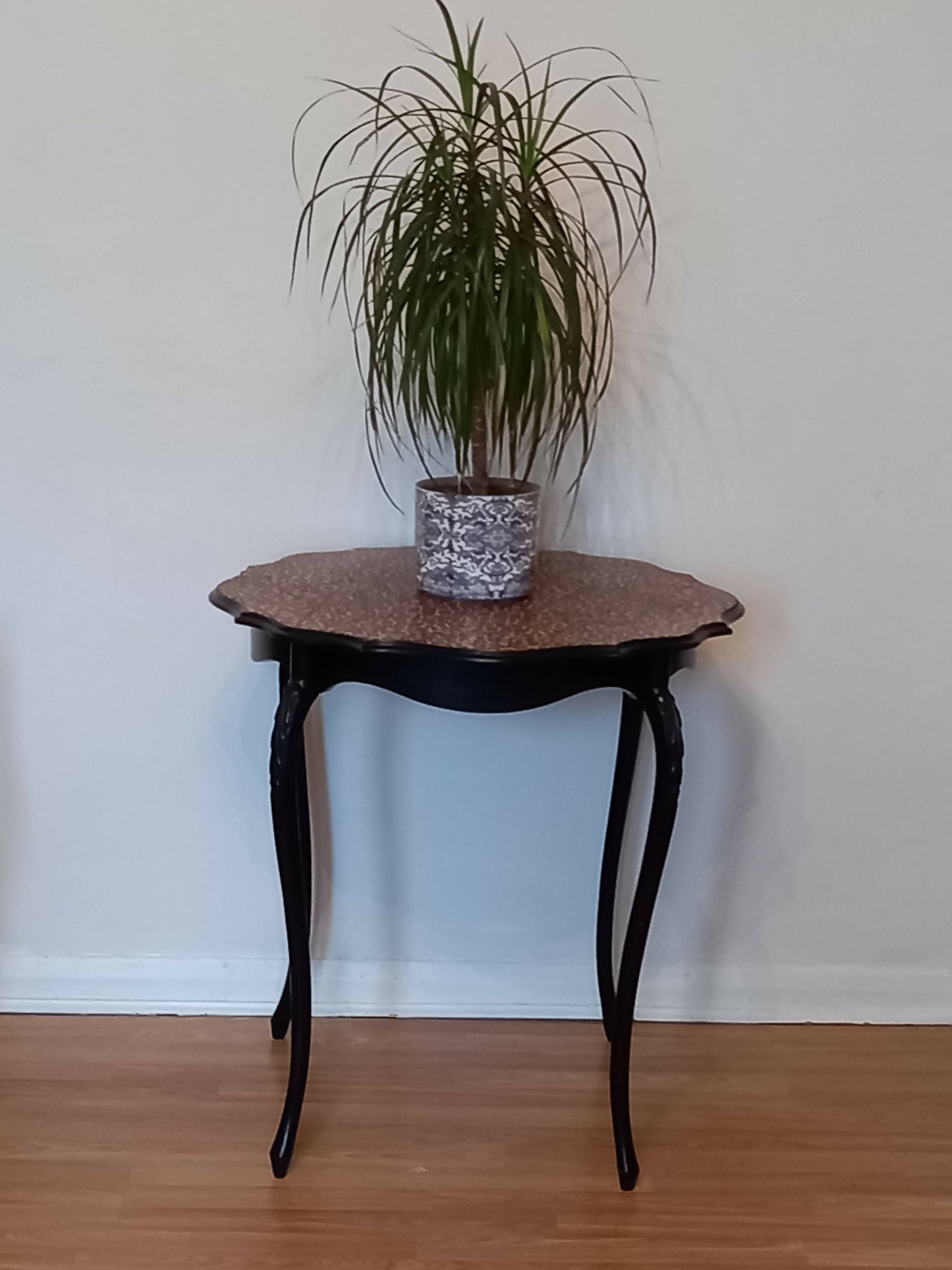 Leopard print Table, decoupage and hand-painted, lacquered for protection