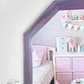 Hexagon shaped mirror hand painted in pink tones, Decorative Framed Mirror