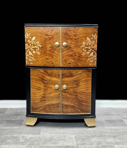 Art Deco Walnut Wine Cabinet