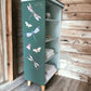 Wooden Shelving Unit with 4 Shelves Decorated with Butterflies and Dragonflies