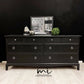 Extra Wide Black Merchants Chest of Drawers