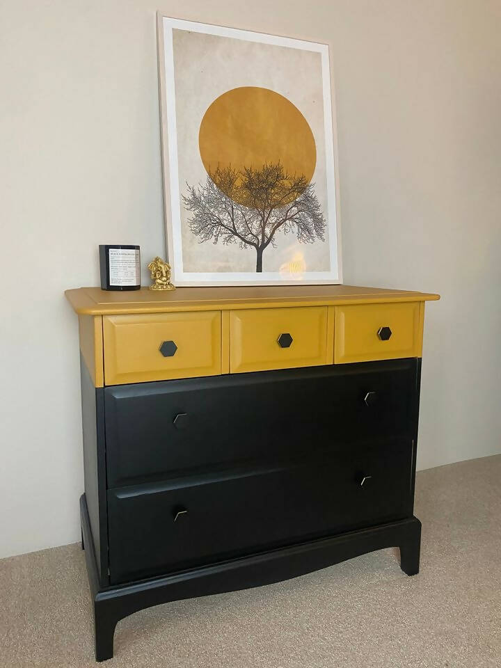 Funky 'Dipped' effect Refinished Stag Chest of Drawers