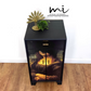 MADE TO ORDER Upcycled drinks cabinet, cocktail, hand painted, Mona Lisa, decoupage, gin bar, black - commissions available